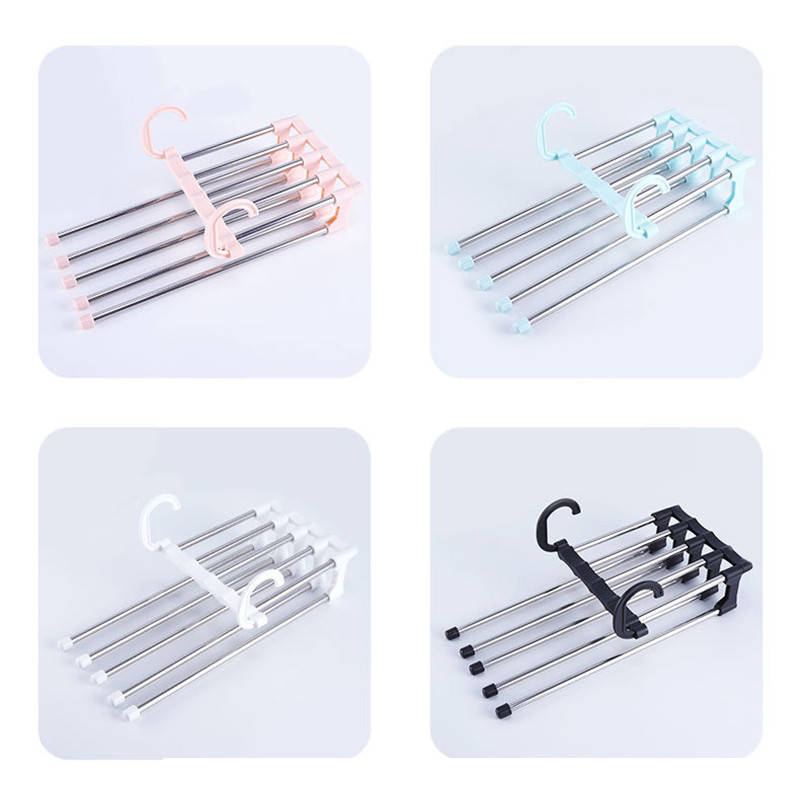 Saliekams nerūsējošā tērauda apģērbu statīvs Daudzslāņu bikšu pakaramais horizontāli vai vertikāli horizontāli vertikāli piekarināmi bikšu plaukti