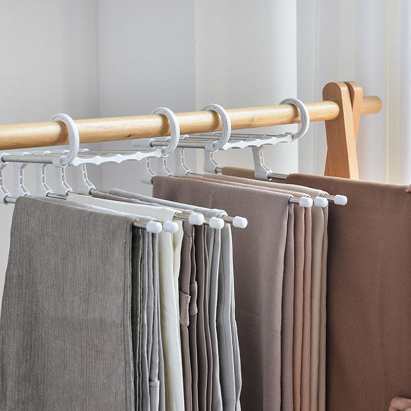 Bikses pakaramais glabāšanas plaukts Ietaupiet vietu drēbju skapim Izturīgi āķi biksēm Apģērbi Krekli Dvieļi