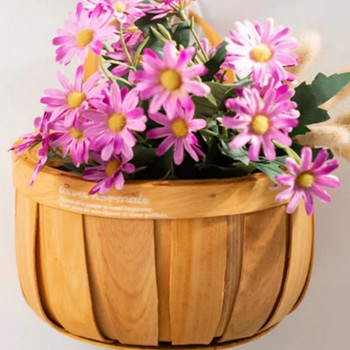 Кошница за съхранение Висяща стена Естествена плетена кошница за цветя Ратанов контейнер за разни плодове Органайзер Декорация на стена за домашна градина