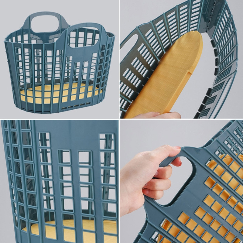 Saliekams glabāšanas grozs ar rokturiem Pārnēsājams dobs vannošanās organizators mājas guļamistabai dušas šampūns uzkodas veļas grozs