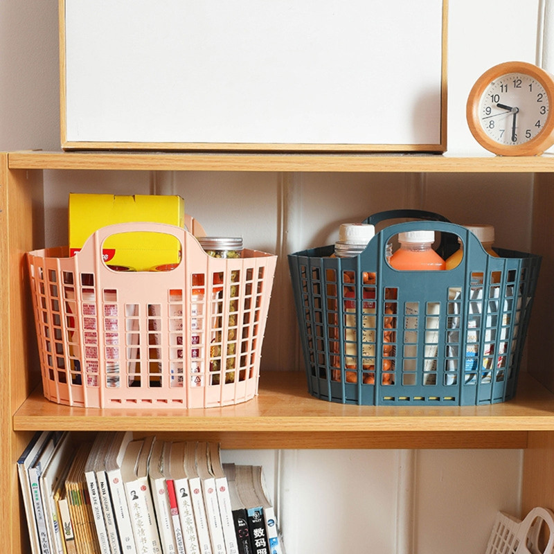 Saliekams glabāšanas grozs ar rokturiem Pārnēsājams dobs vannošanās organizators mājas guļamistabai dušas šampūns uzkodas veļas grozs