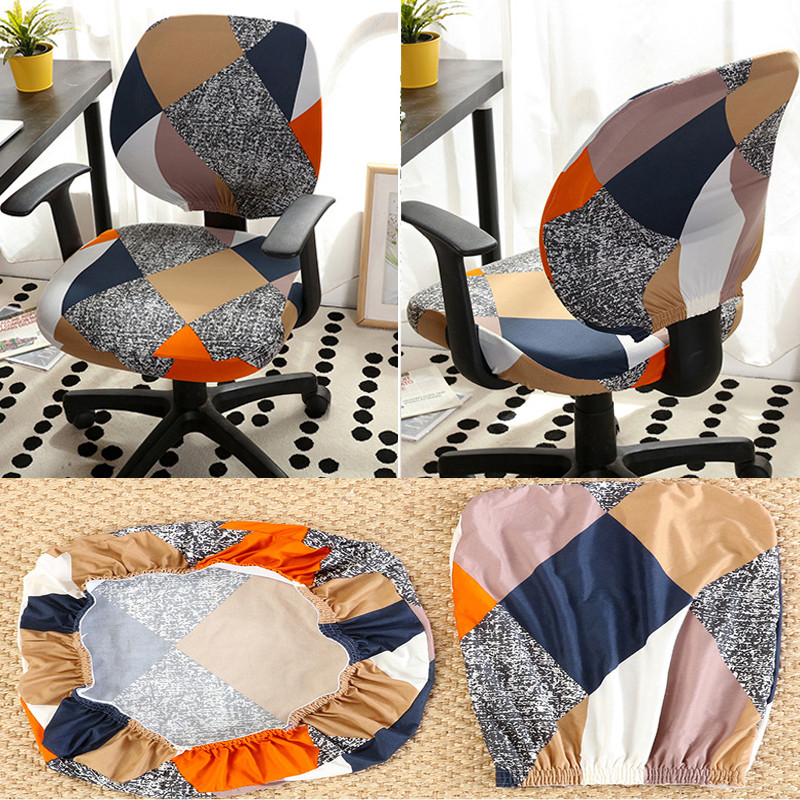 Elastična navlaka za kompjutorsku stolicu od rastezljivog spandeksa Presvlaka za uredsku stolicu s geometrijskim printom Podijeljene presvlake za dnevnu sobu