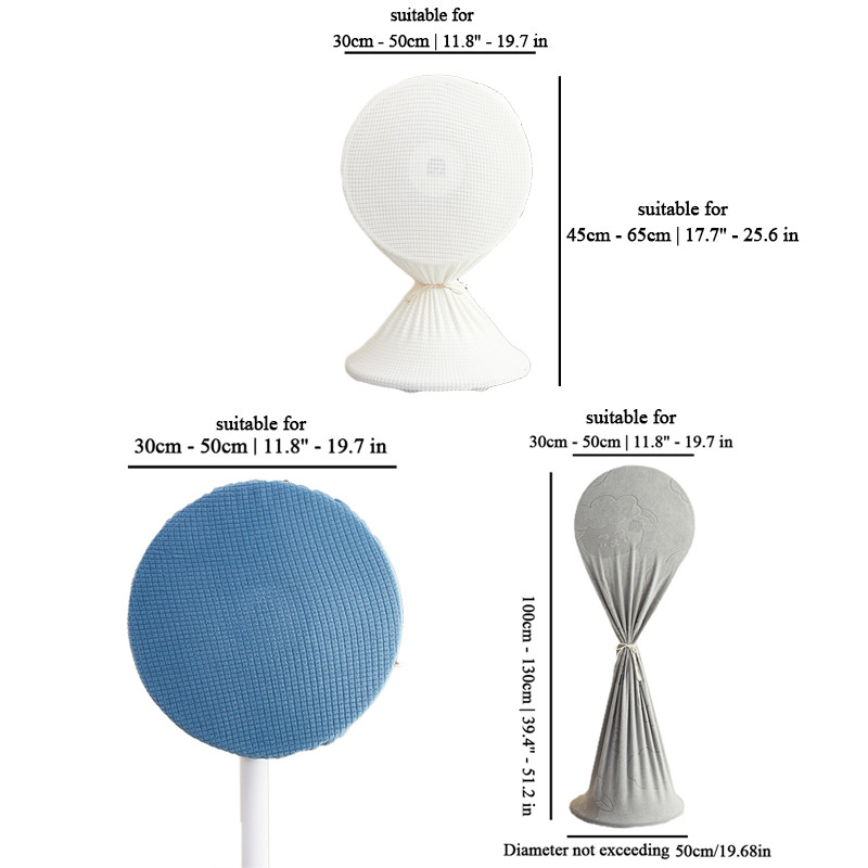 1 datora ventilatora pārsegs, daļēji iesaiņots viss iekļauts grīdas ventilatora pārsegs, elastīgs mājsaimniecības glabāšanas pārsegs Aizsargvāks Putekļu aizsargvāciņš universāls