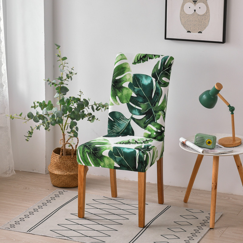 Huse pentru scaune din spandex, elastică, pentru acasă, pentru mese, cu imprimeu floral, huse pentru scaune multifuncționale, din pânză elastică din spandex, dimensiune universală