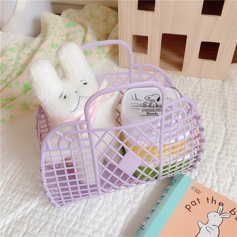 1gab vannas istabas veļas grozs salokāms sieta pārnēsājams plastmasas vannas istabas veļas grozs Salieciet veļas grozu