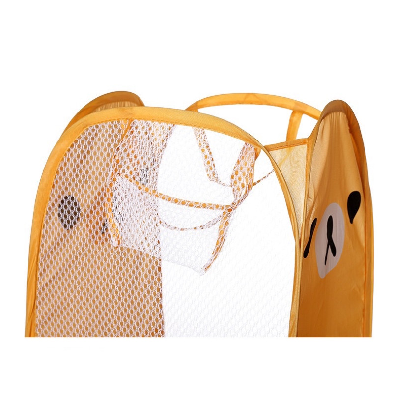 1 τεμ. Πτυσσόμενο καλάθι πλυντηρίου Cartoon Καλάθι οργάνωσης μεγάλης χωρητικότητας για οικιακά βρώμικα ρούχα Τσάντα από νάιλον πλέγμα για αποθήκευση παιχνιδιών