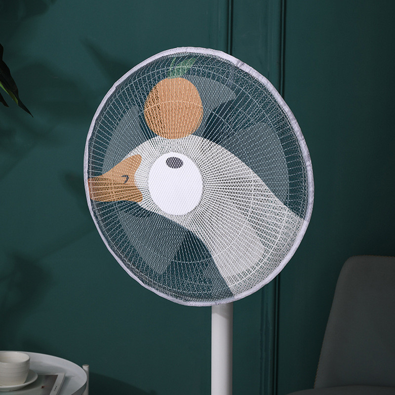 Rajzfilm biztonsági hálós ventilátor fedél 16"/18" ventilátor porvédő gyerek ujjvédő ventilátorvédő hálós védőburkolat nyári porálló mosható