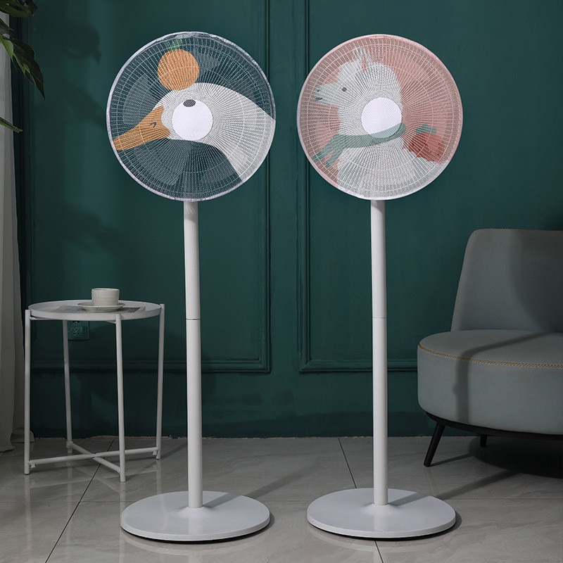 Rajzfilm biztonsági hálós ventilátor fedél 16"/18" ventilátor porvédő gyerek ujjvédő ventilátorvédő hálós védőburkolat nyári porálló mosható
