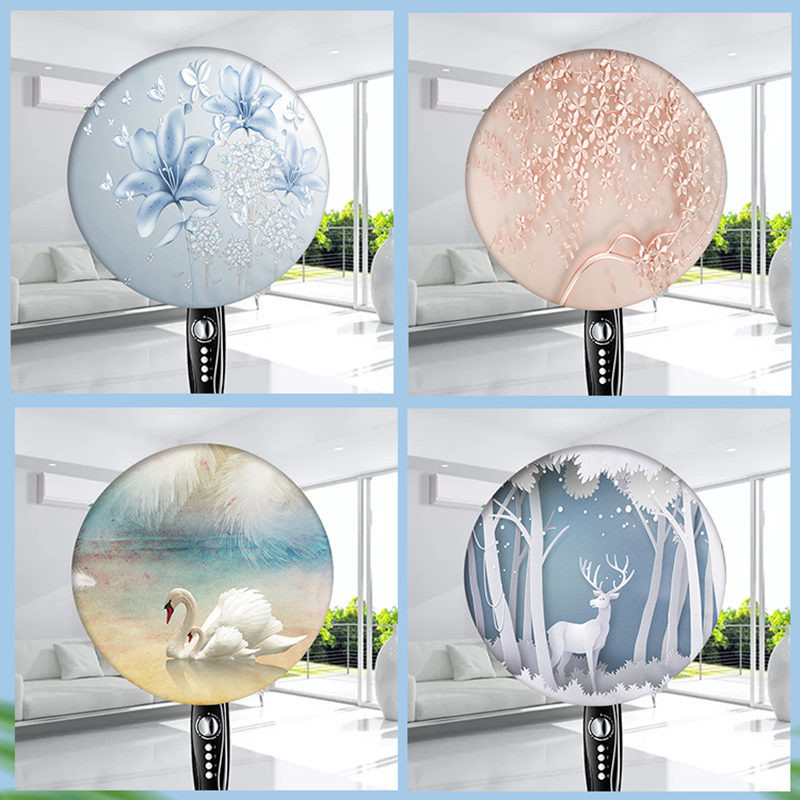 Jauns elektrisko ventilatoru apaļš putekļu necaurlaidīgs vāks Viss iekļauts pret piesārņojumu Modes grīdas ventilatora aizsardzība mājsaimniecības putekļu pārsegs