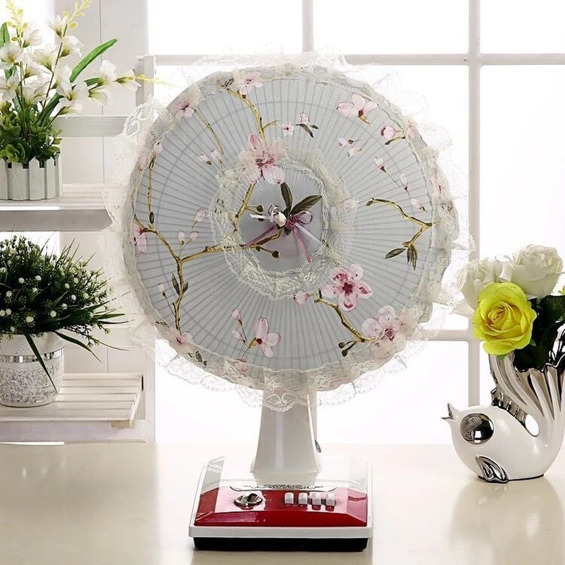 Elektriskie ventilatora pārsegi Ziedu dekoratīvie galda ventilatora putekļu vāki Mājsaimniecības universāls apaļas grīdas ventilators Pretsaspiešanas pirkstu aizsargmaciņa