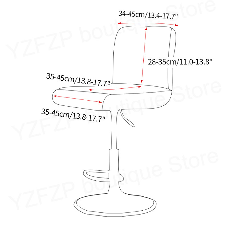 Augsta krēsla spīdīgs samta audums grozāmiem krēslu pārvalkiem Bāra krēsla pārvalks īsa izmēra krēsla Cvoers sēdekļa futrālis ēdamistabai