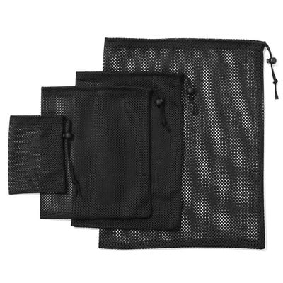 1 бр. Черна, издръжлива найлонова мрежеста чанта с шнурове, торбичка за съхранение, многофункционална чанта за домашно пътуване, дейности на открито, чанта за пране, торбичка