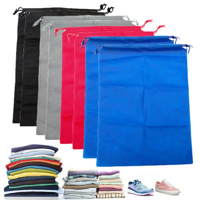 5PCS нетъкана чанта за съхранение Чанта за съхранение с шнур за многократна употреба Органайзер Чанта за съхранение на дрехи Преносими аксесоари за пътуване