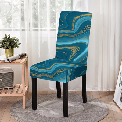 Elastīgi ēdamistabas krēslu pārvalki Marmora apdruka Pretnetīrumi Stretch Virtuves krēsli Sēdekļu pārvalki viesnīcas banketu ballīšu dekorēšanai