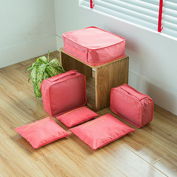 6 Pieces Travel Bag Organizer Ρούχα Τσάντες παπουτσιών Travel Organizer Compression Packing Cubes Βαλίτσα Organizer αποσκευών