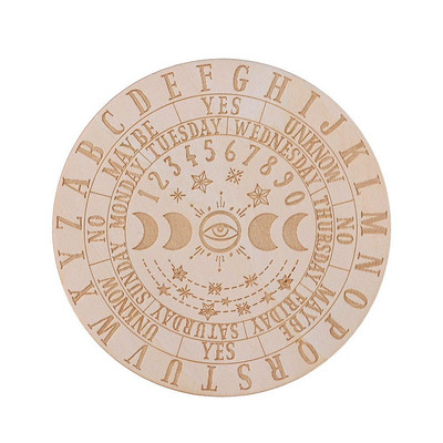 Žvaigždės Saulė mėnulis Juoda balta medinė švytuoklinė lenta, skirta raižiniams būrimui, pranešimų lenta Medienos gabalas, altoriaus dekoravimas, sienos ženklas