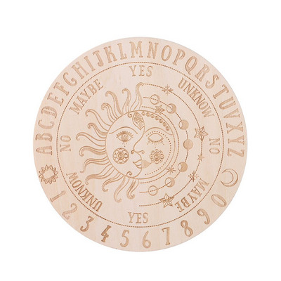 Žvaigždės Saulė mėnulis Juoda balta medinė švytuoklinė lenta, skirta raižiniams būrimui, pranešimų lenta Medienos gabalas, altoriaus dekoravimas, sienos ženklas