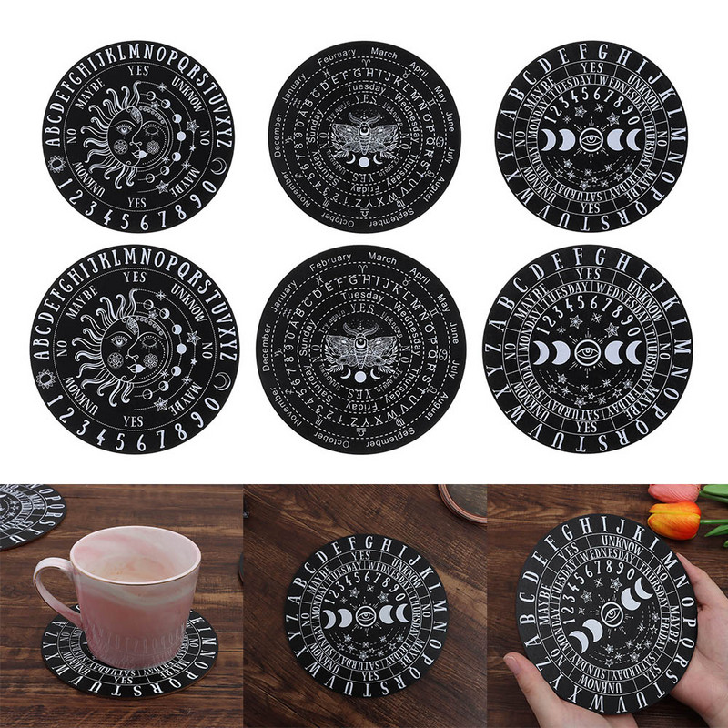 Žvaigždės Saulė mėnulis Juoda balta medinė švytuoklinė lenta, skirta raižiniams būrimui, pranešimų lenta Medienos gabalas, altoriaus dekoravimas, sienos ženklas