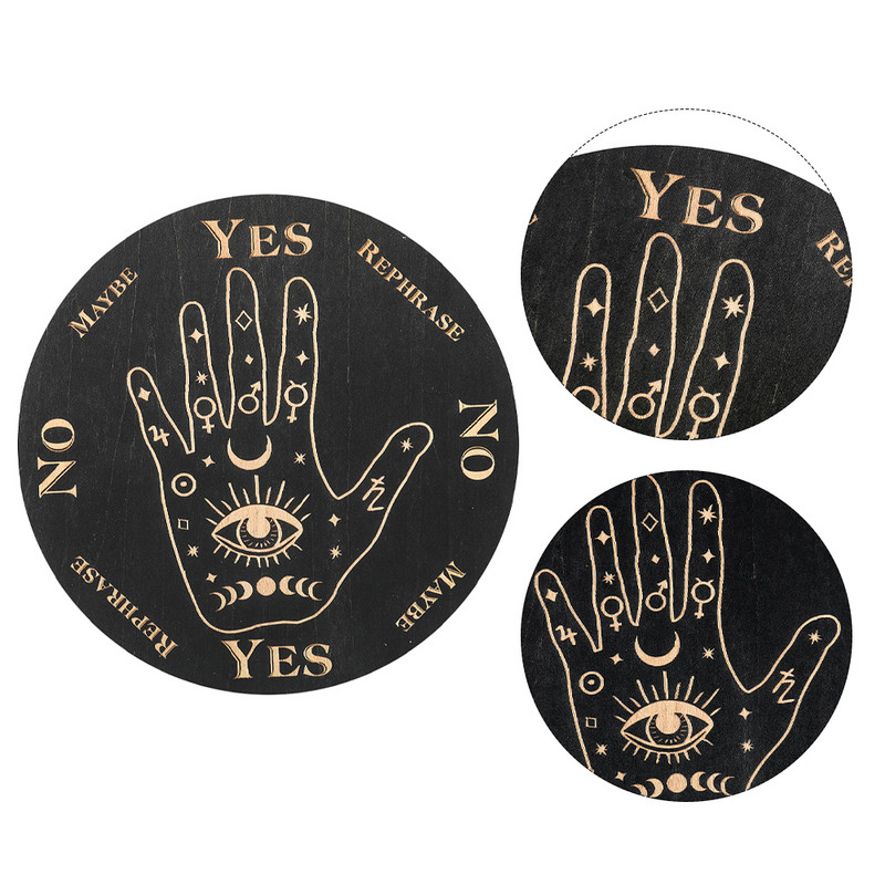 Dowsing būrimas švytuoklė lenta Mėnulio žvaigždė medžio lėkštė Fatima akis paslaptingas meditacijos kilimėlis raganavimo altoriaus reikmenys namų dekoravimui