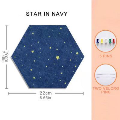 1 vnt Veltinio lentos plytelės šešiakampės įspėjimo kamštienos lipnios smeigtukų lentos pranešimas Pranešimas Kambario sienų dekoras Lipdukų lapelių nuotraukų ekranas