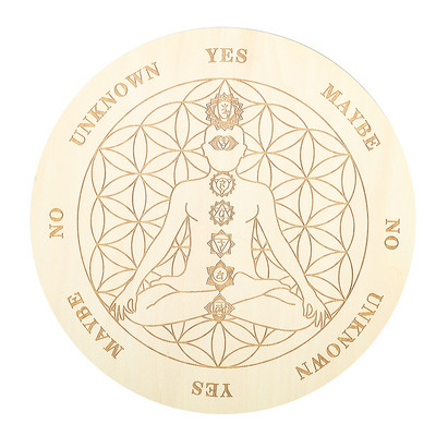 20 cm-es fából készült csakra ingadeszka energialap jóslás jógához meditációs tábla metafizikai oltárhoz, Wicca kellékek