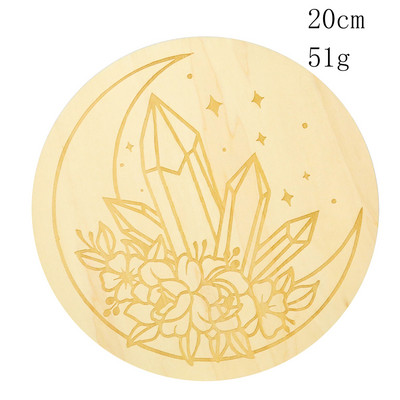 Kūrybingas saulės mėnulio raštas medinis būrimas švytuoklinė lenta lazeriu pjaustyta metafizinė altoriaus krištolinė ekrano padėkliukų namų dekoracija