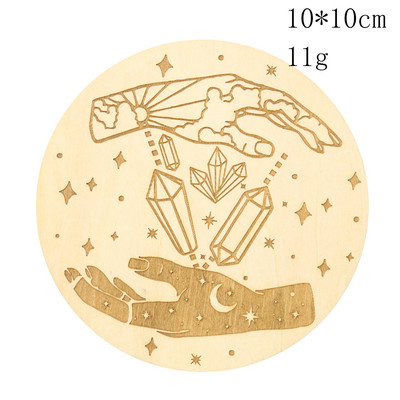 Kūrybingas saulės mėnulio raštas medinis būrimas švytuoklinė lenta lazeriu pjaustyta metafizinė altoriaus krištolinė ekrano padėkliukų namų dekoracija