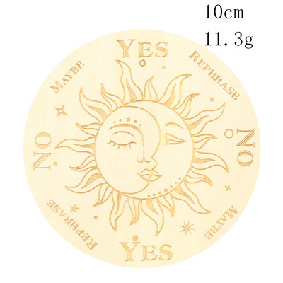 Kūrybingas saulės mėnulio raštas medinis būrimas švytuoklinė lenta lazeriu pjaustyta metafizinė altoriaus krištolinė ekrano padėkliukų namų dekoracija