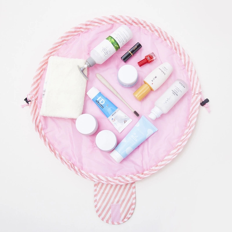 „Lazy Men“ laikymo krepšys, spausdinantis virvelę, makiažo organizatorius, nešiojamasis kelioninis kosmetika, moteriškas krepšys, apvalus, dulkėms atsparus dangtelis