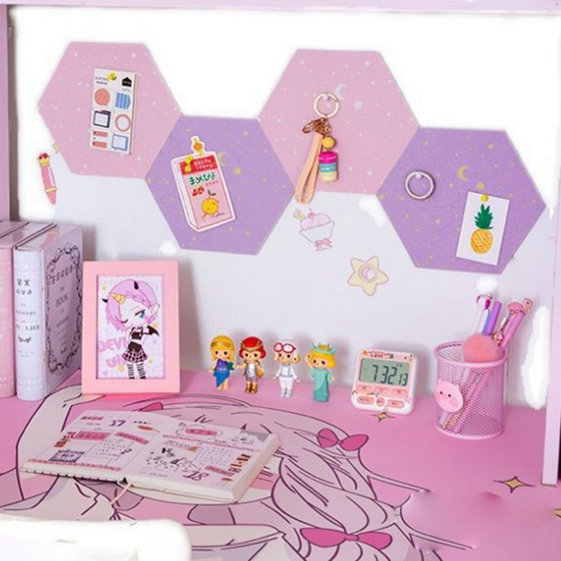 1 vnt. veltinio lentos plytelės šešiakampės įspėjimo kamštienos lipnios kaiščių lentos pranešimas Pranešimas Kambario sienų dekoras Lipdukų lapelių nuotraukų ekranas