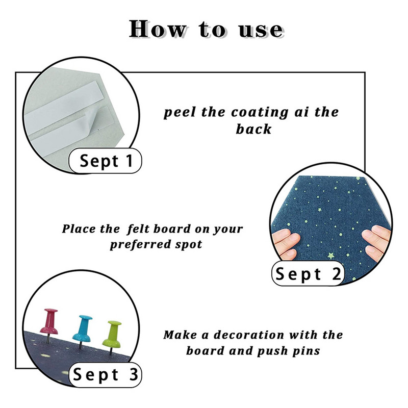 1 vnt. veltinio lentos plytelės šešiakampės įspėjimo kamštienos lipnios kaiščių lentos pranešimas Pranešimas Kambario sienų dekoras Lipdukų lapelių nuotraukų ekranas