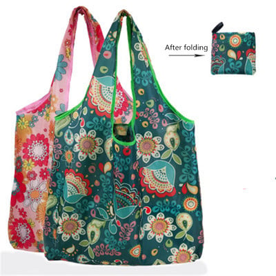 Пазарски чанти за многократна употреба от нетъкан текстил Дамска сгъваема голяма чанта Сгъваеми чанти с голям капацитет Преносима платнена еко чанта за хранителни стоки
