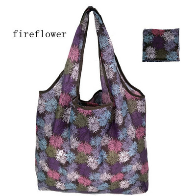 Lausriidest korduvkasutatavad ostukotid Naiste kokkupandav kandekott Kokkupandav suure mahutavusega käekotid Kaasaskantav riidest ökotoidukott