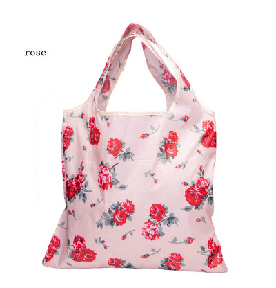 Lausriidest korduvkasutatavad ostukotid Naiste kokkupandav kandekott Kokkupandav suure mahutavusega käekotid Kaasaskantav riidest ökotoidukott