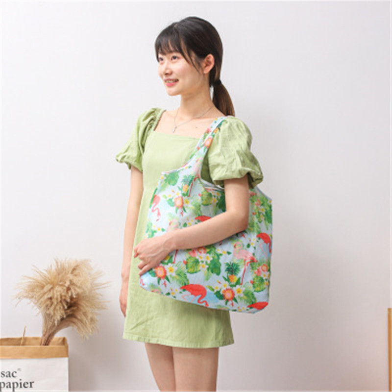 Lausriidest korduvkasutatavad ostukotid Naiste kokkupandav kandekott Kokkupandav suure mahutavusega käekotid Kaasaskantav riidest ökotoidukott