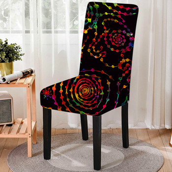 Нова калъфка за стол с печат на мандала, еластична калъфка за стол за трапезария Strech Кухненски табуретки Калъфи за седалки Housse De Chaise Home Decor