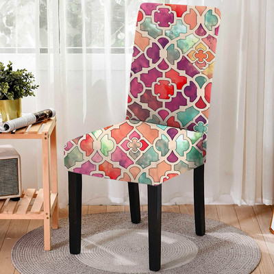 Jauns Mandala Print krēsla pārvalks Elastīgs ēdamistabas krēsla pārvalks Strech virtuves krēsli Sēdekļu pārvalki Housse De Chaise mājas dekors