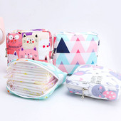 Sieviešu meiteņu higiēnas salvešu maisiņš dvieļu uzglabāšanas maisiņš grims Ceļojumu rāvējslēdzējs Kosmētiskā lūpu krāsa Austiņu tamponu uzglabāšanas maisiņi