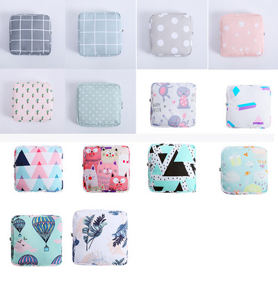 Sieviešu meiteņu higiēnas salvešu maisiņš dvieļu uzglabāšanas maisiņš grims Ceļojumu rāvējslēdzējs Kosmētiskā lūpu krāsa Austiņu tamponu uzglabāšanas maisiņi