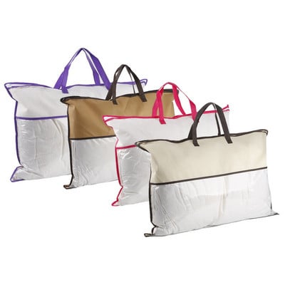 Чанта от нетъкан текстил, домашен текстил, цип, прахоустойчива чанта за опаковане, юрган, възглавница, съхранение на дрехи, PVC прозрачна чанта на едро
