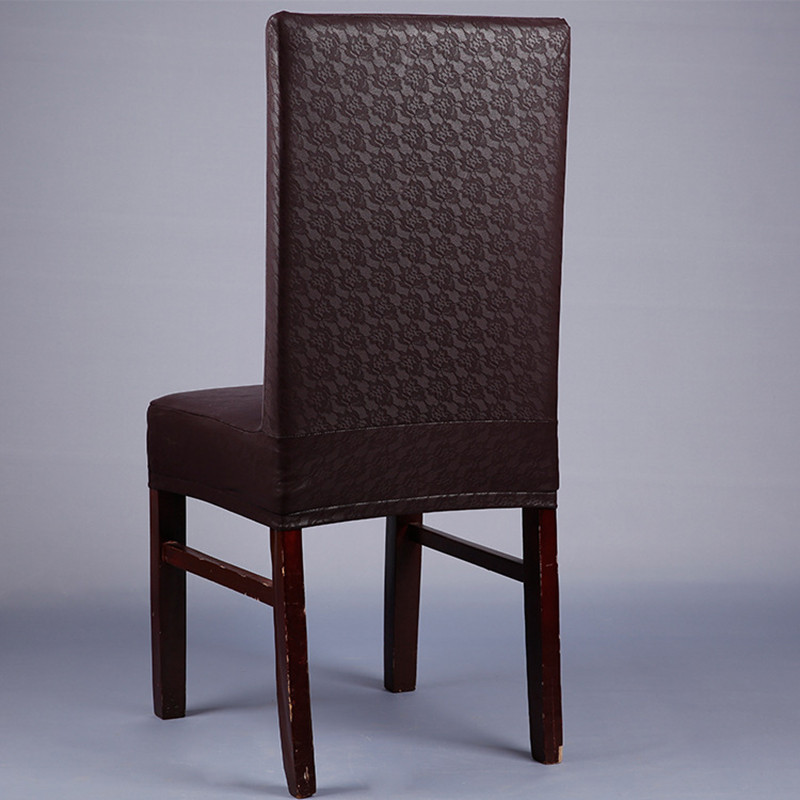 Augstas kvalitātes ūdensnecaurlaidīgs PU ēdamistabas krēsla pārvalks Ādas krēsla pārvalks Elastic Stretch Housse De Chaises