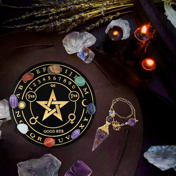 Πίνακας εκκρεμούς Μαύρο Λευκό Χρώμα με αστέρια Ήλιος Φεγγάρι για μαντεία Μεταφυσικός πίνακας μηνυμάτων Witchcraft Wiccan Altar Supplies