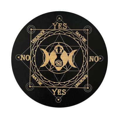 Švytuoklės lenta Juoda balta spalva su žvaigždėmis Saulės mėnulis būrimui Metafizinė pranešimų lenta raganavimo Wiccan altoriaus reikmenys