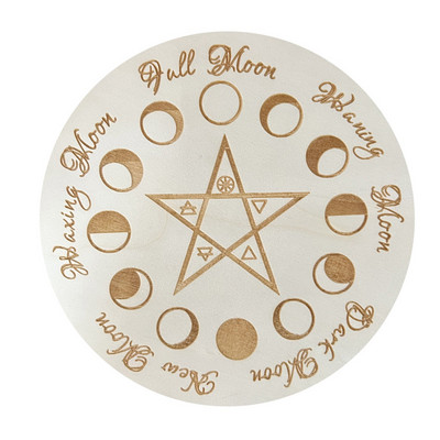 Švytuoklės lenta Juoda balta spalva su žvaigždėmis Saulės mėnulis būrimui Metafizinė pranešimų lenta raganavimo Wiccan altoriaus reikmenys