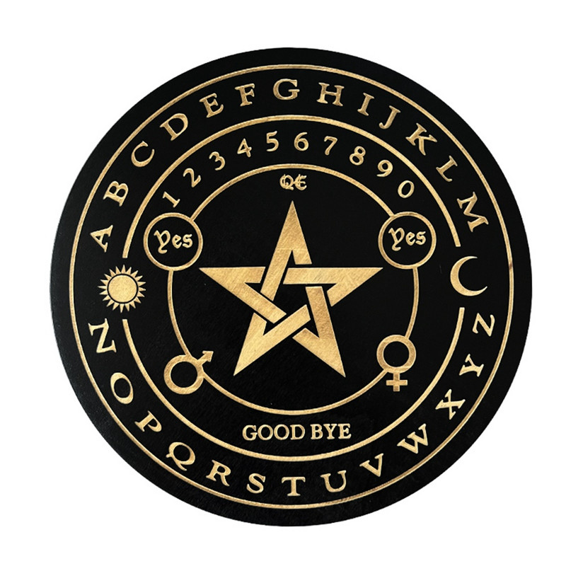 Švytuoklės lenta Juoda balta spalva su žvaigždėmis Saulės mėnulis būrimui Metafizinė pranešimų lenta raganavimo Wiccan altoriaus reikmenys