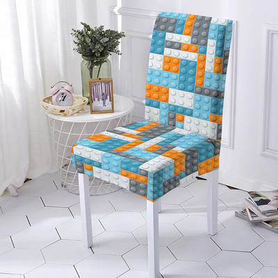 3D Print Spandex krēsla pārvalks Strech ēdamistabai Elastīgs ģeometrisks krēsla pārvalks virtuves krēslu aizsargs mājas dekors