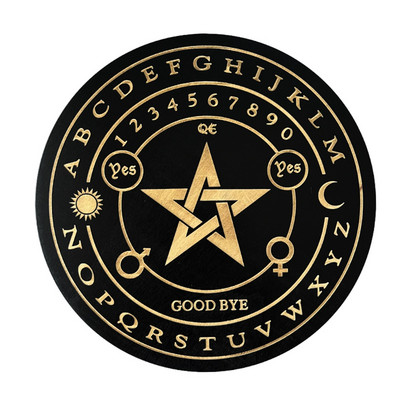 Medinė būrimo švytuoklės lenta Juoda balta spalva su žvaigždėmis Saulės mėnulis būrimui pranešimų lentos metafizinis altoriaus dekoras