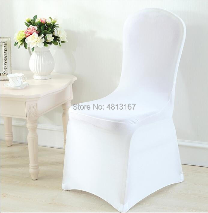 Balts kāzu krēsla pārvalks Universāls elastīgs poliestera spandeksa elastīgs sēdekļu pārvalks Kāzas Hotel āra banketu vakariņas