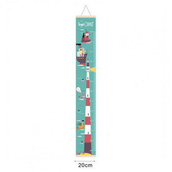 Висяща на стена Диаграма за ръст на деца Карикатура Забавна дървена линийка за измерване на височината на бебе Детски декоративни диаграми за растеж