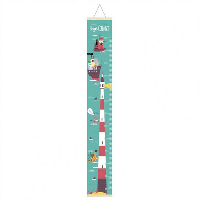 Sienas karināmā bērnu auguma diagramma multfilma Smieklīga koka mazuļa auguma mēra lineāls bērniem dekoratīvās augšanas diagrammas